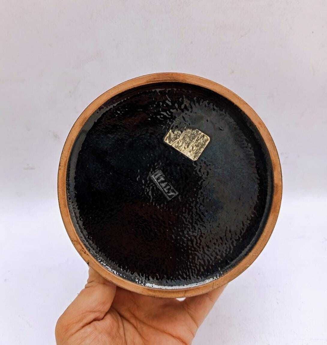 Bitossi Rosenthal Netter Vintage Space Age Design Purple Flower Ceramic Ashtray photo vinterior