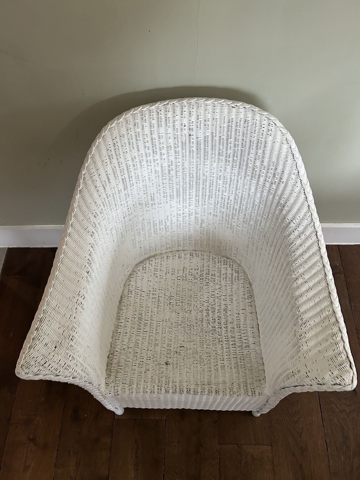 Vintage Painted Wicker Tub Chair – Lloyd Loom Style photo furniture
