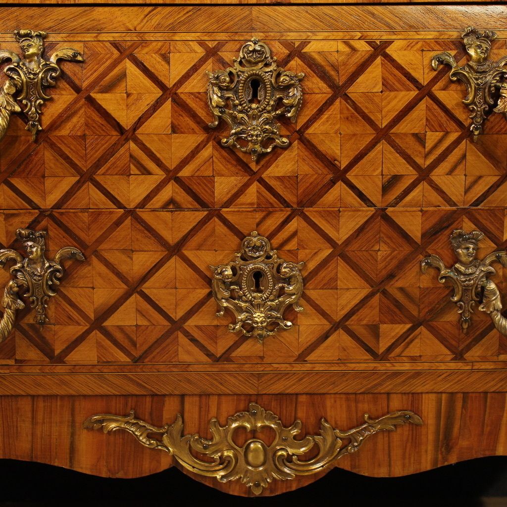 photo for sale 20th Century French Louis XV Style Inlaid Chest Of Drawers
