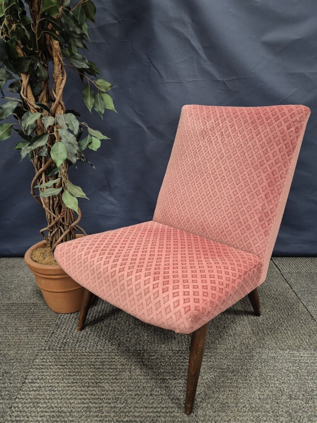 Mid Century Parker Knoll Andante Chair Pink Fabric