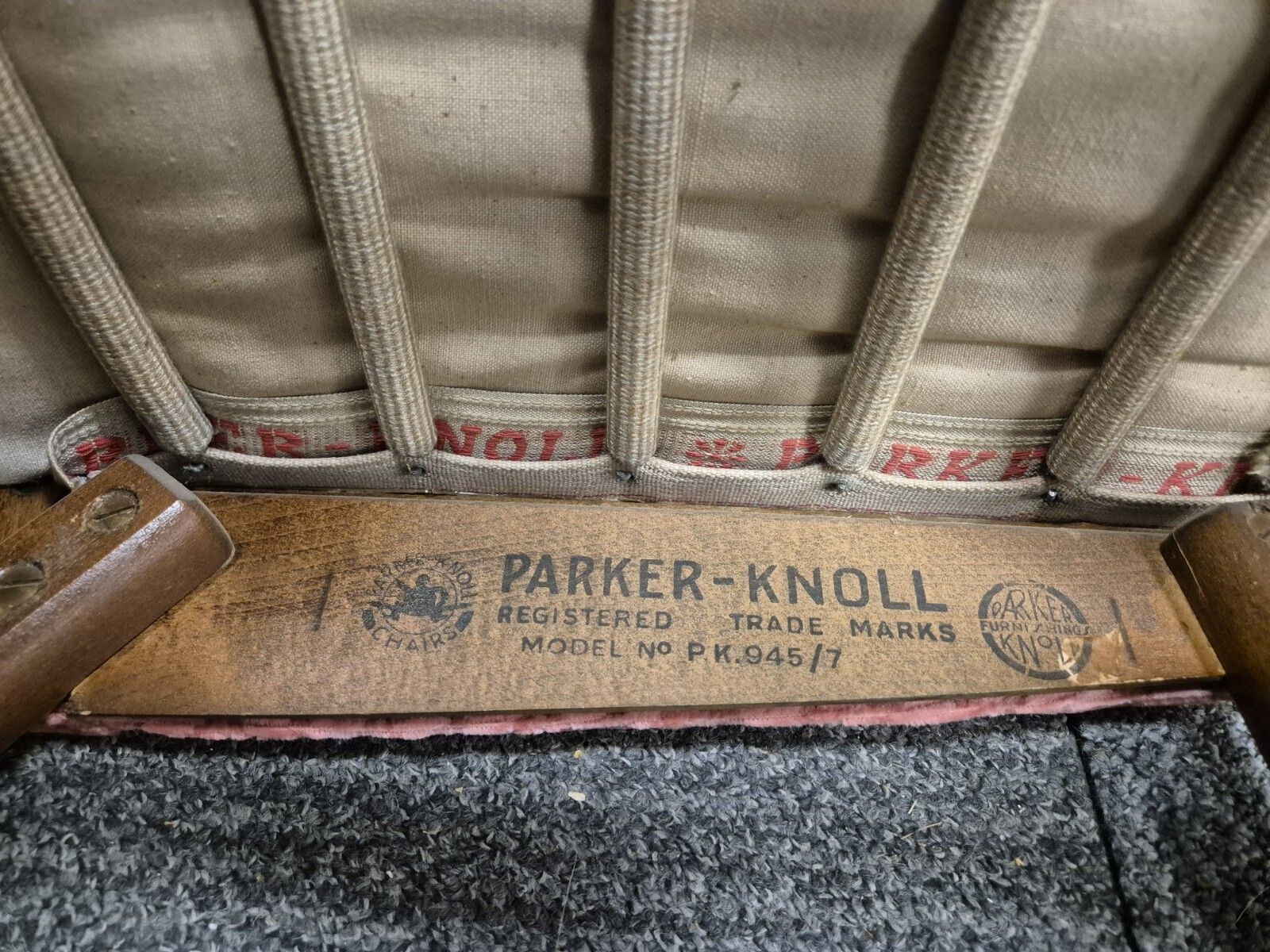 Mid Century Parker Knoll Andante Chair Pink Fabric photo 150.0