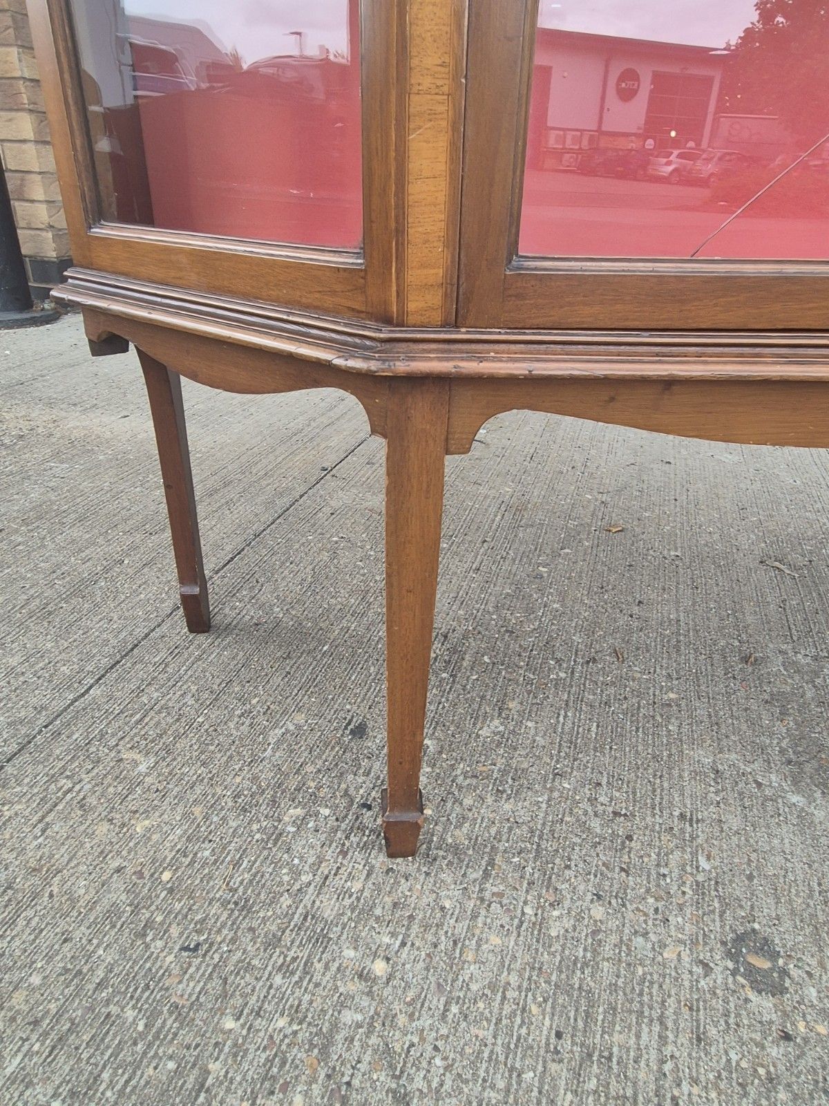 Antique Edwardian Inlaid Mahogany Bow Fronted Display Cabinet photo Furniture