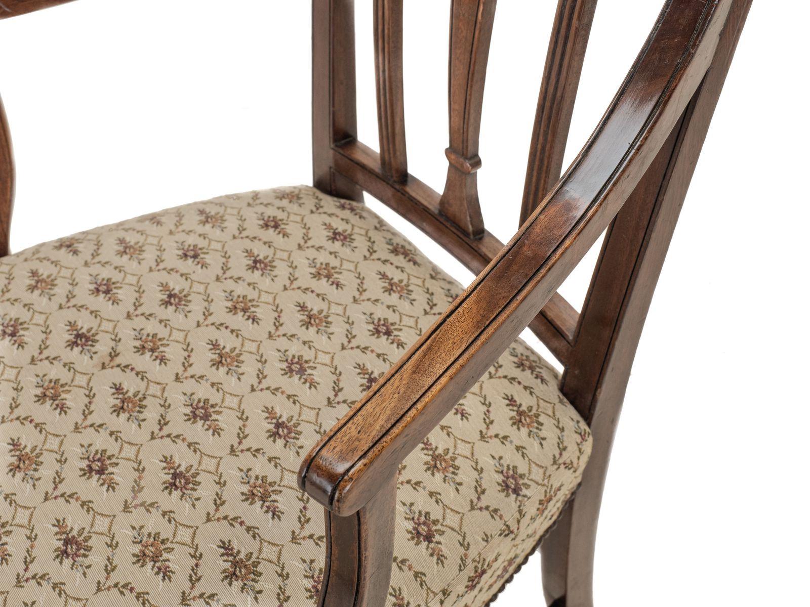 Set Of Six Georgian Mahogany Sheraton Style Dining Chairs, C.1800, Including A Pair Of Armchairs (Carvers) photo for sale