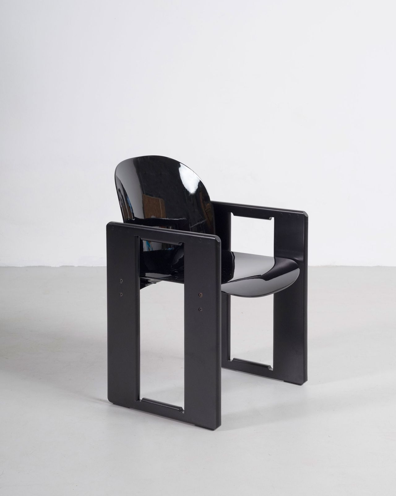 Tobia & Afra Scarpa Set Of Six Black Dialogo Dining Chairs By B&B 1973 photo vinterior
