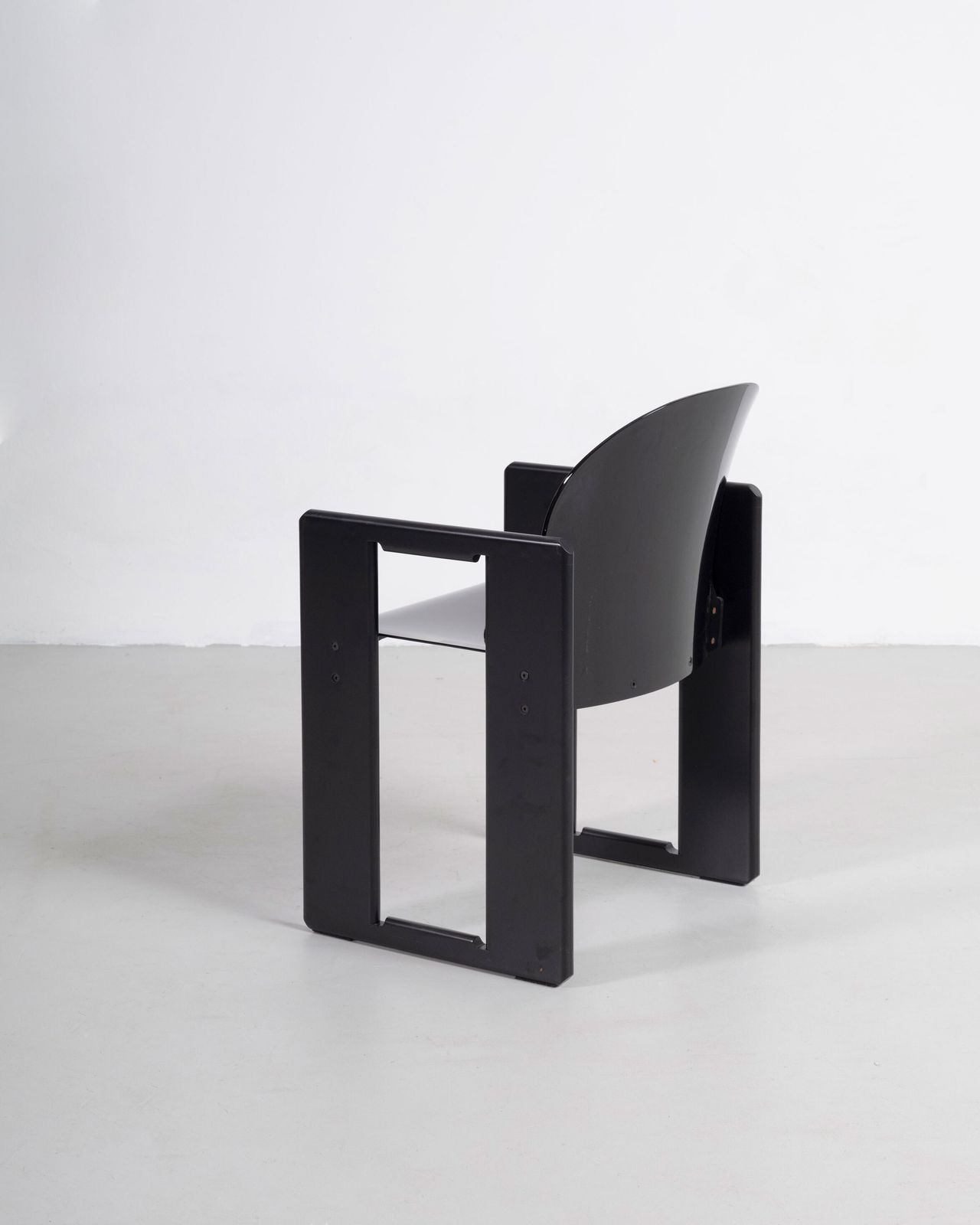 Tobia & Afra Scarpa Set Of Six Black Dialogo Dining Chairs By B&B 1973 photo buy