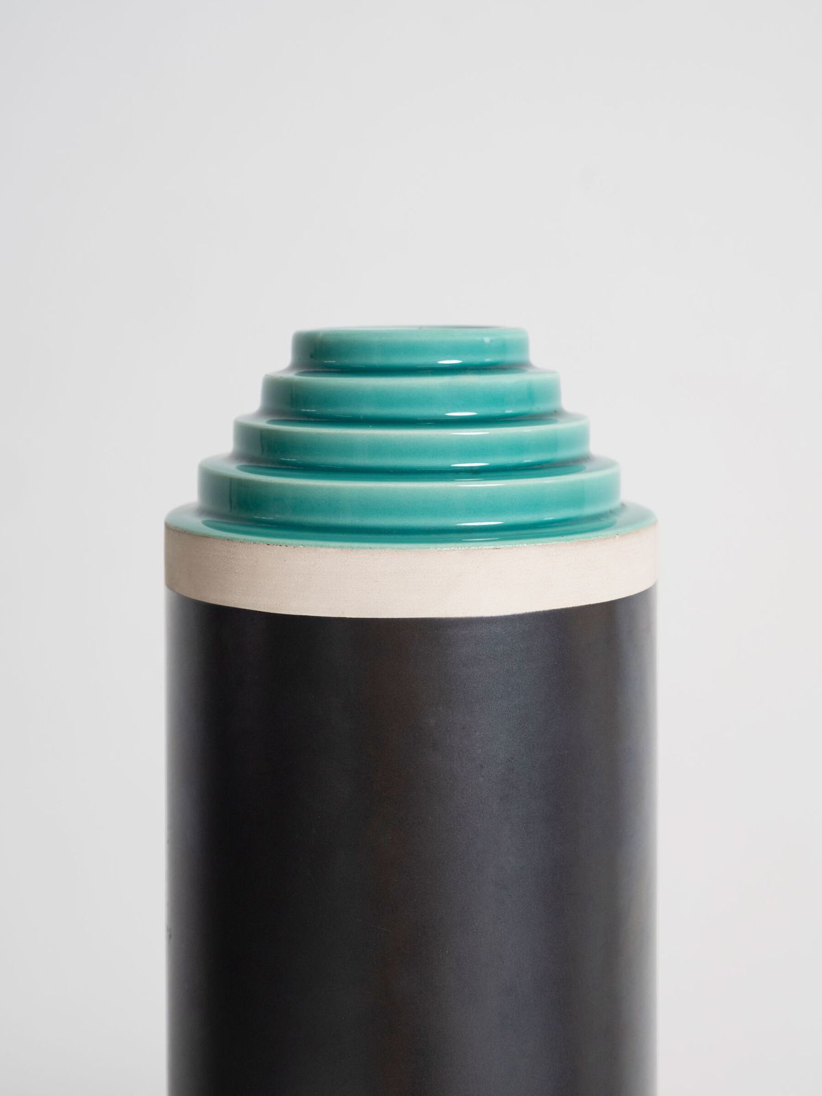 Ettore Sottsass Vase From Stepped Series In Enameled Ceramic By Bitossi 1990s photo furniture