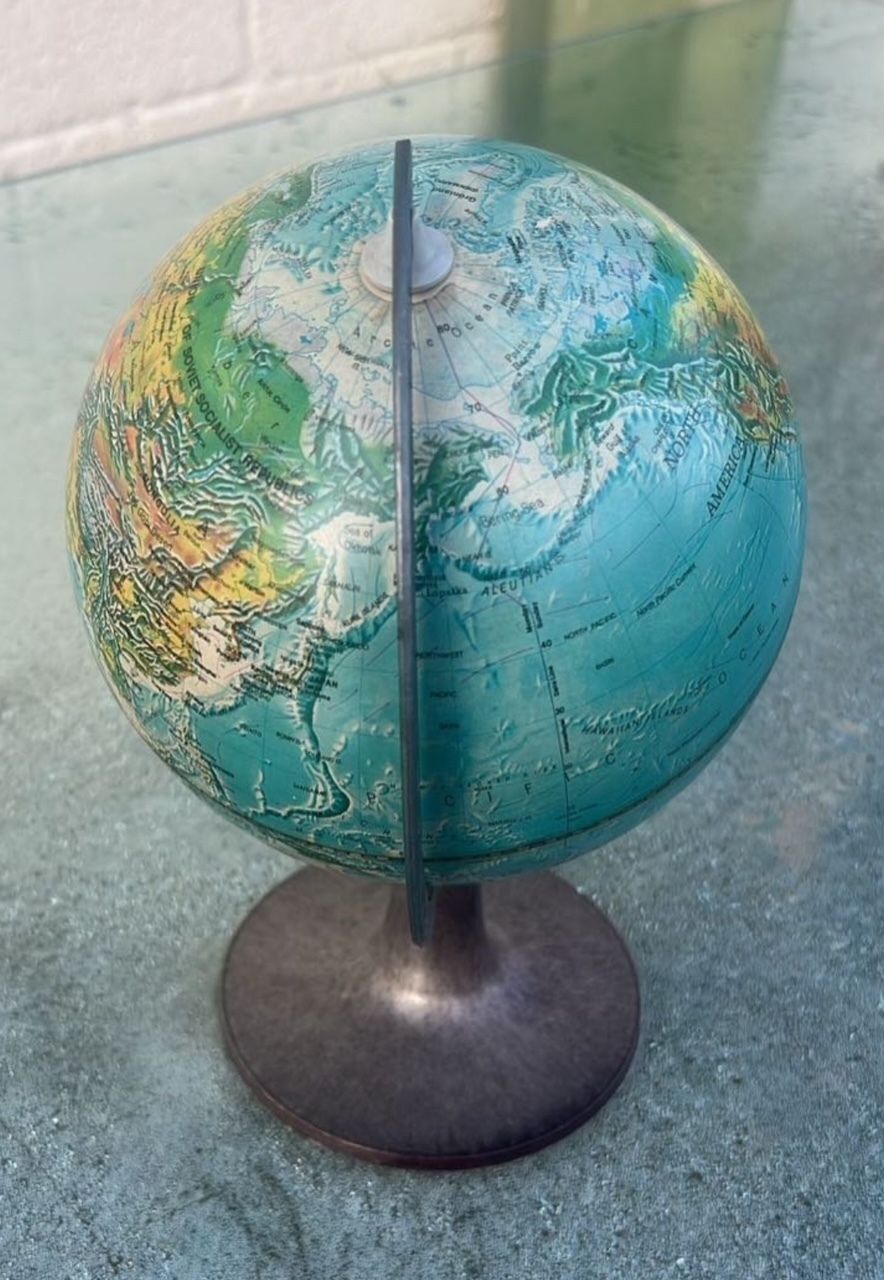 Mid Century European Relief Desk Globe photo furniture
