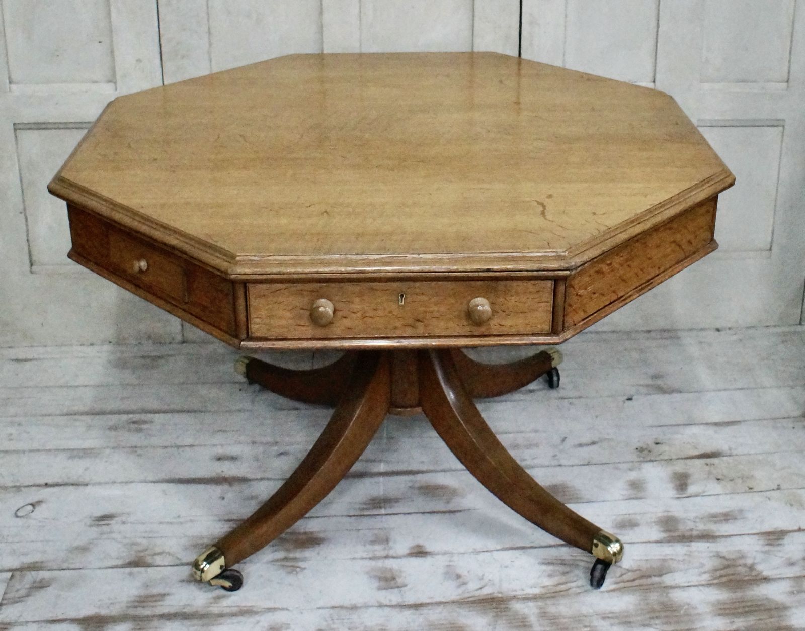 Regency Octagonal Oak William Morris & Co Drum Table photo furniture