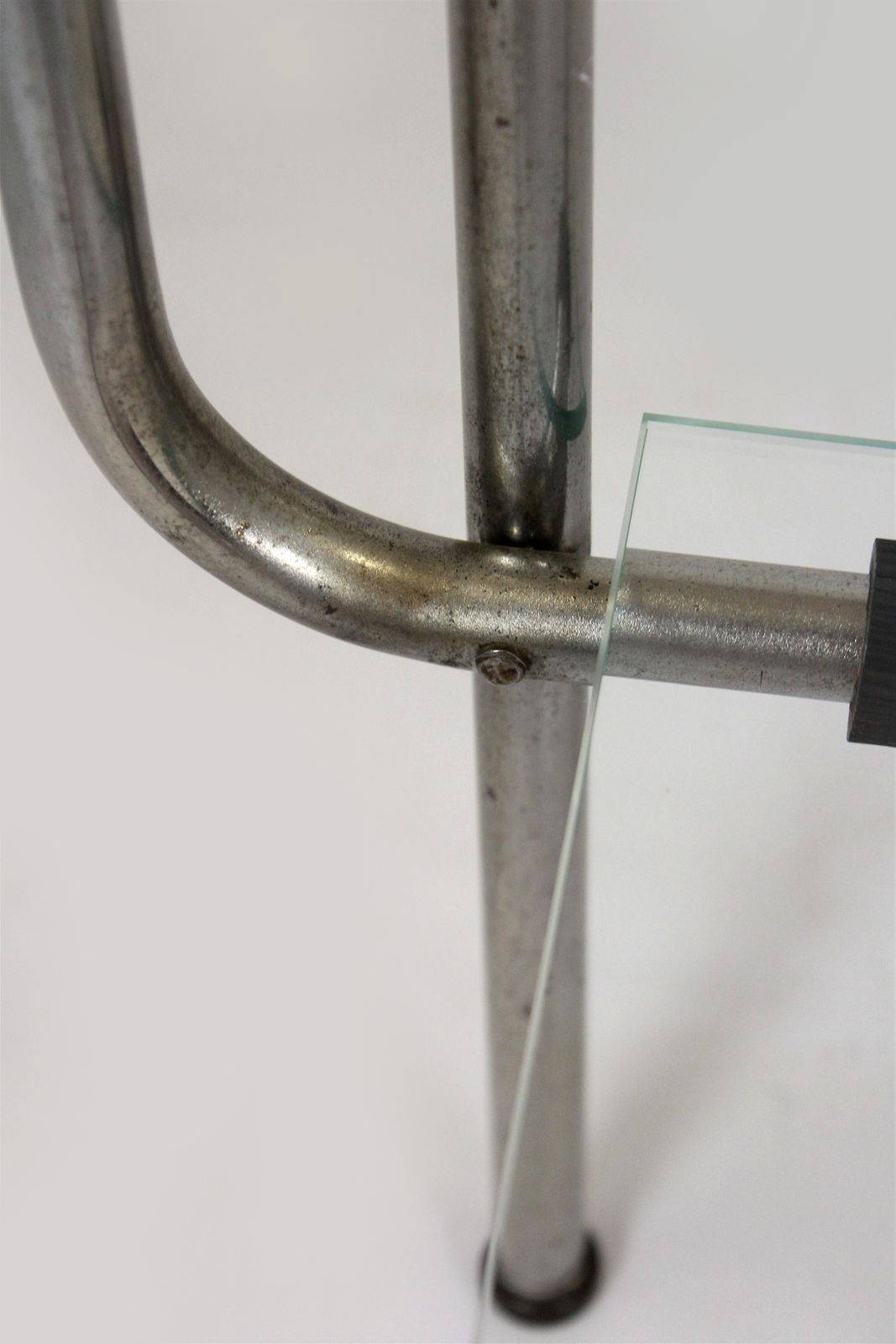 Large Functionalist Plant Stand In Bauhaus Style, Chromed Steel And Glass, Czechoslovakia, 1930s photo for sale