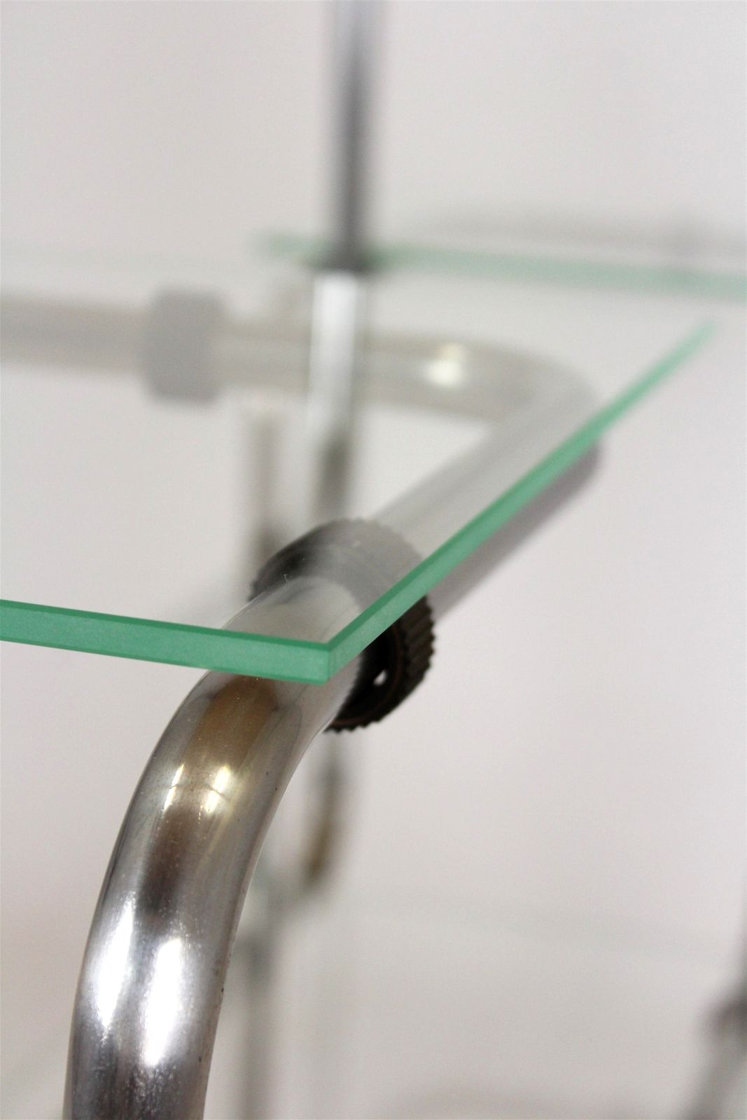 Large Functionalist Plant Stand In Bauhaus Style, Chromed Steel And Glass, Czechoslovakia, 1930s photo Home Decor