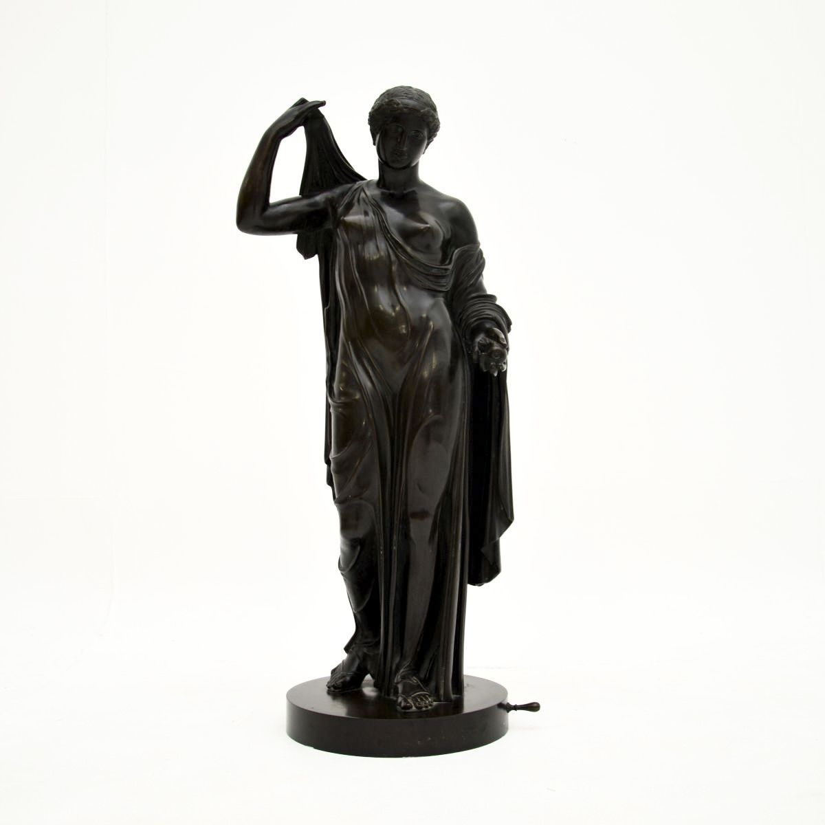 Large Antique French Bronze Neoclassical Robed Lady photo 3445.0
