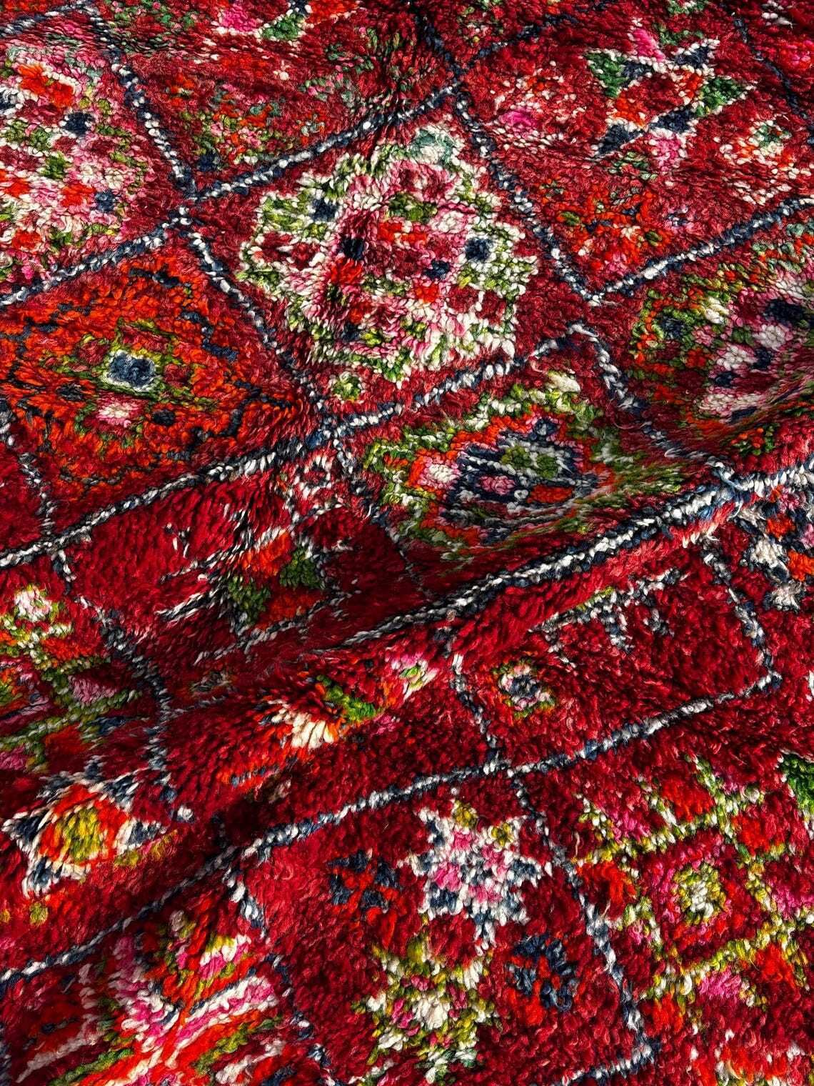 Vintage Moroccan Boujad Rug 200 X 340 Cm – Handwoven Wool Berber Area Rug From The 1970s photo vinterior