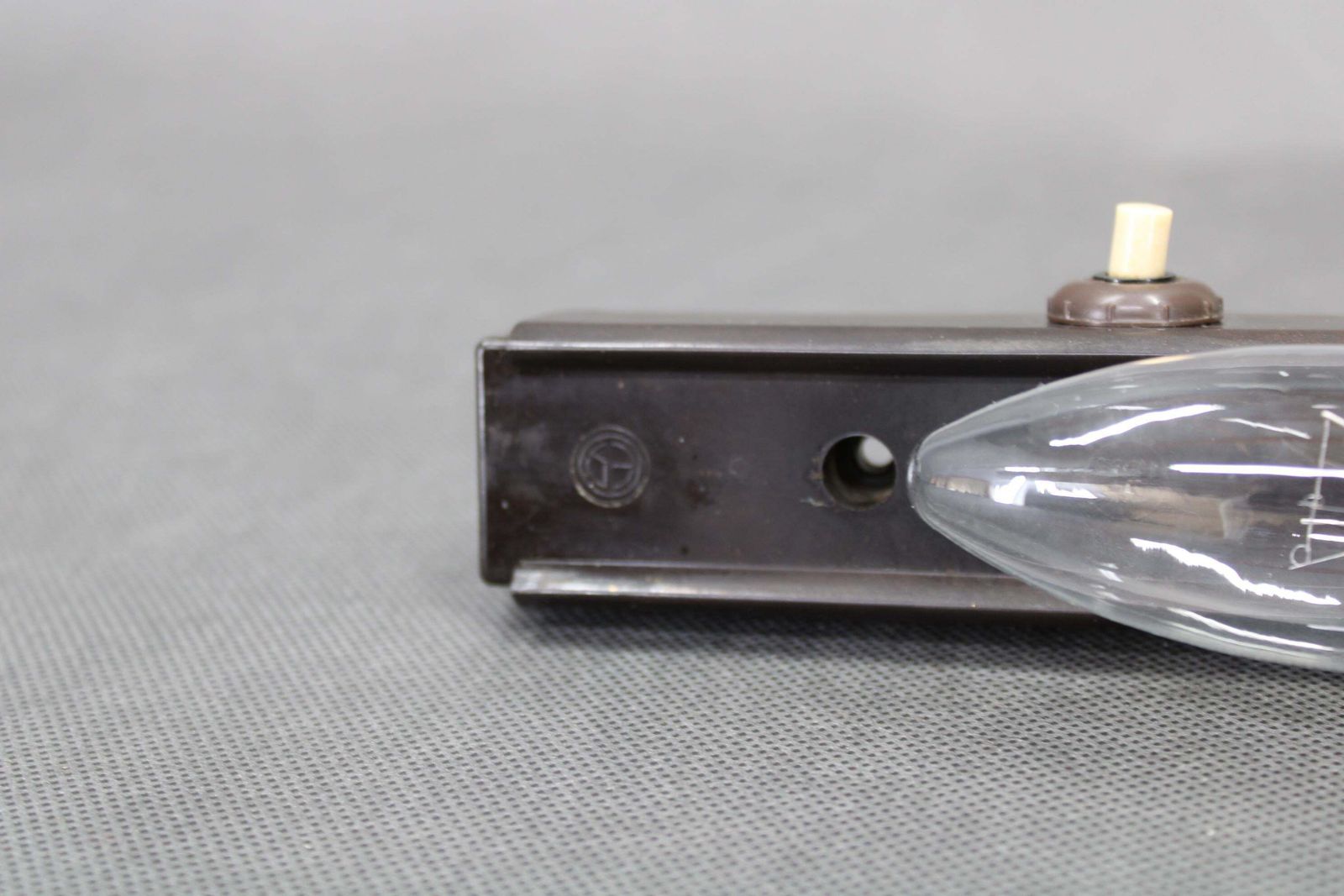 photo for sale Czechoslovak Art Deco Bakelite Tubular Wall Light With Milk Glass, 1940s
