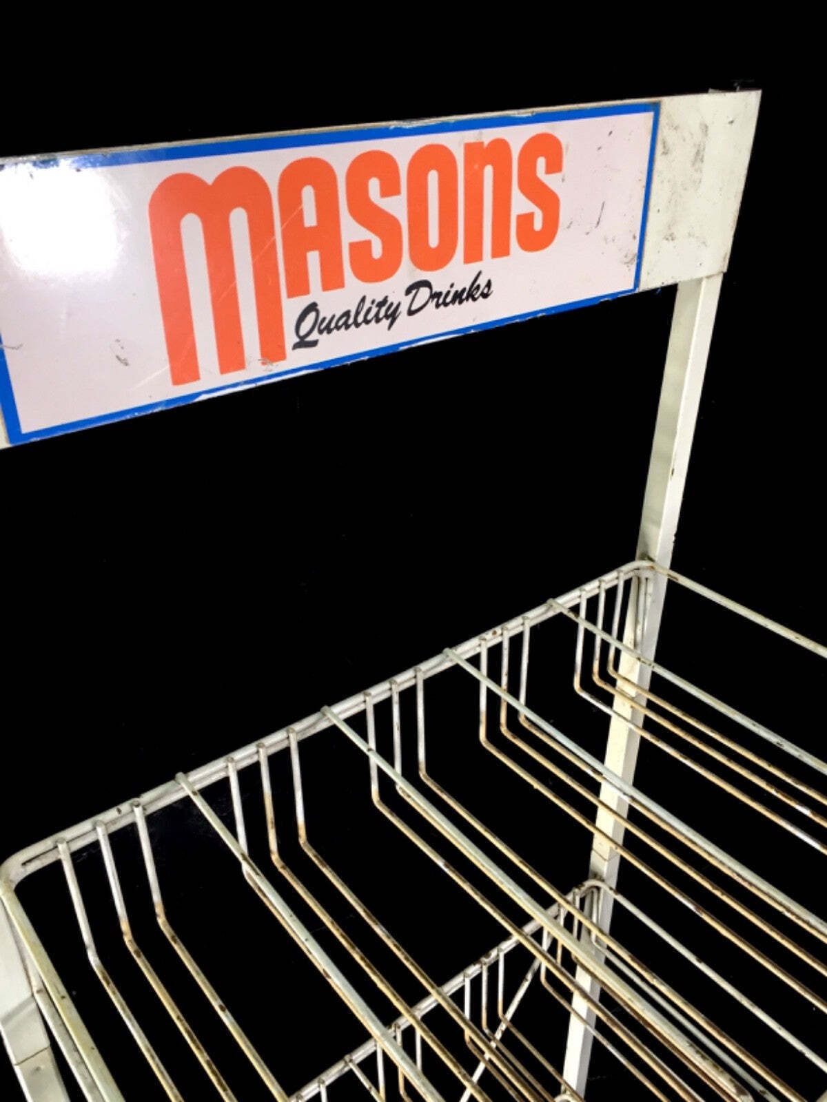 photo for sale Antique Advertising Masons Drink Metal Shop Display Stand Shelf Rack C.1930