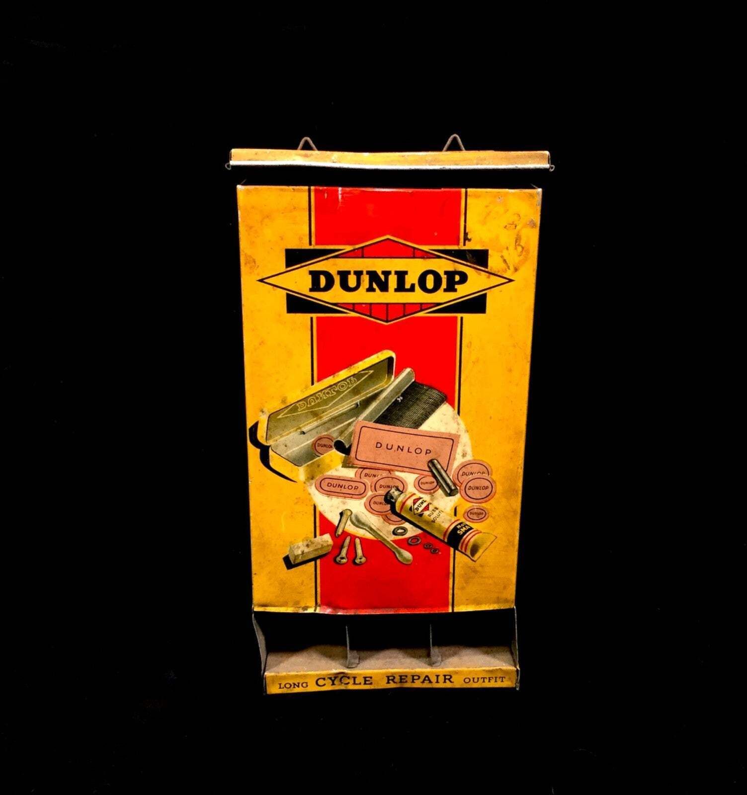 Antique Advertising Dunlop Shop Counter Silent Salesmen Dispenser Rack Cycle photo Home Decor