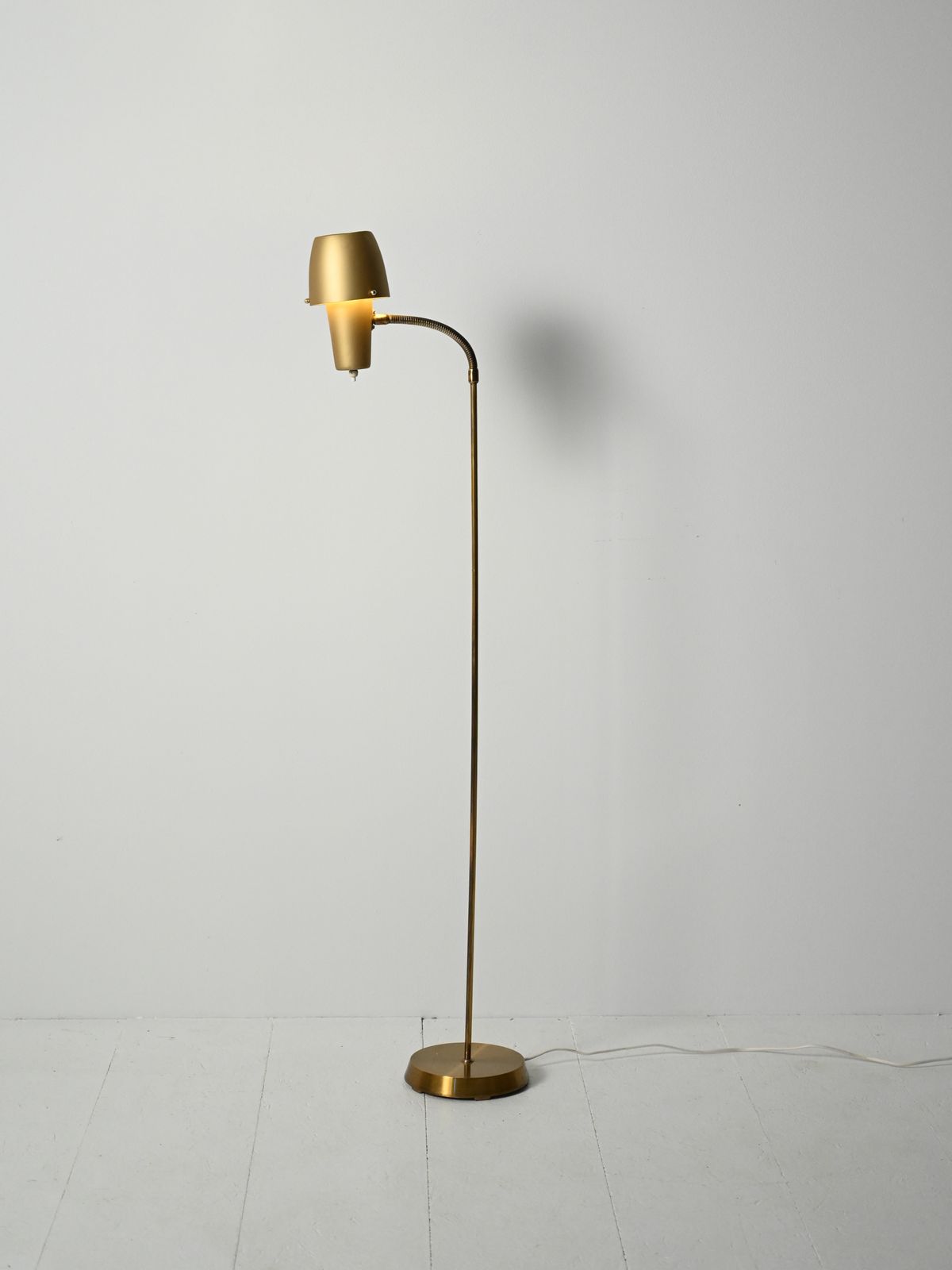 Scandinavian Floor Lamp From The 1950s/1960s In Brass photo 450.0
