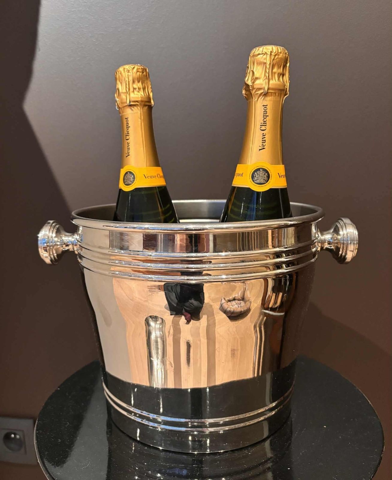 Vintage Champagne Bucket: Stainless Steel 2 Bottle Wine Chiller photo for sale