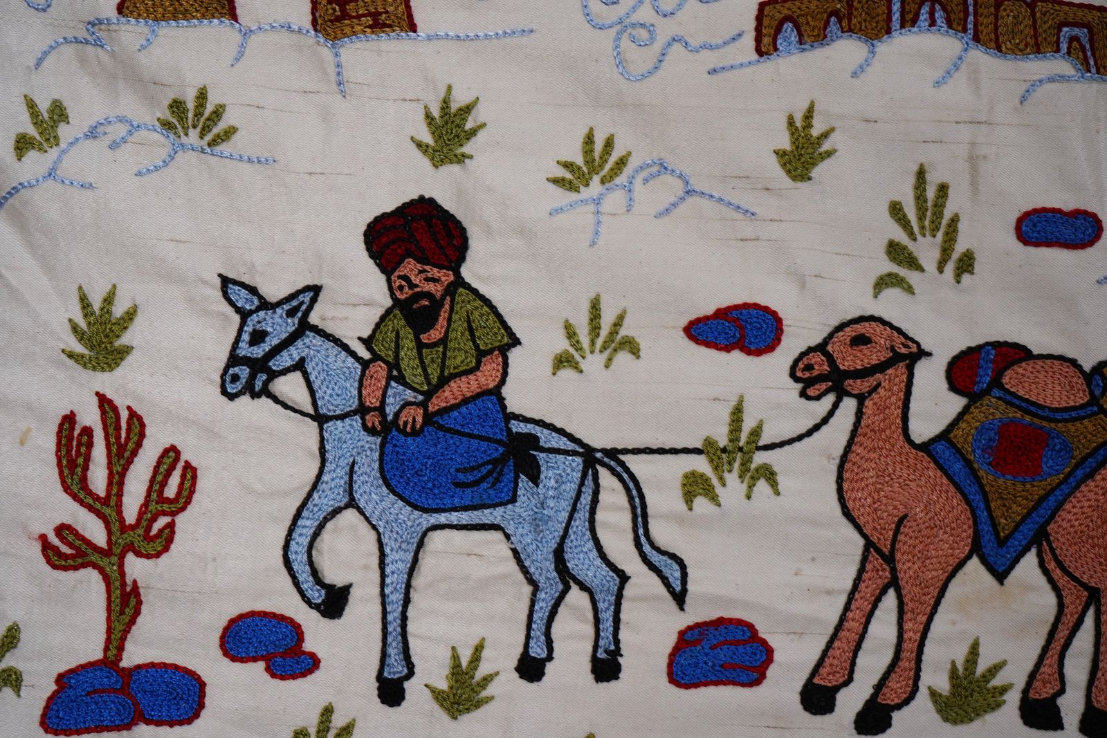 Bohemian Suzani Wall Hanging – Unique Handmade Uzbek Design   Camel Uzbek Runner 1'6'' X 6'1'' photo furniture