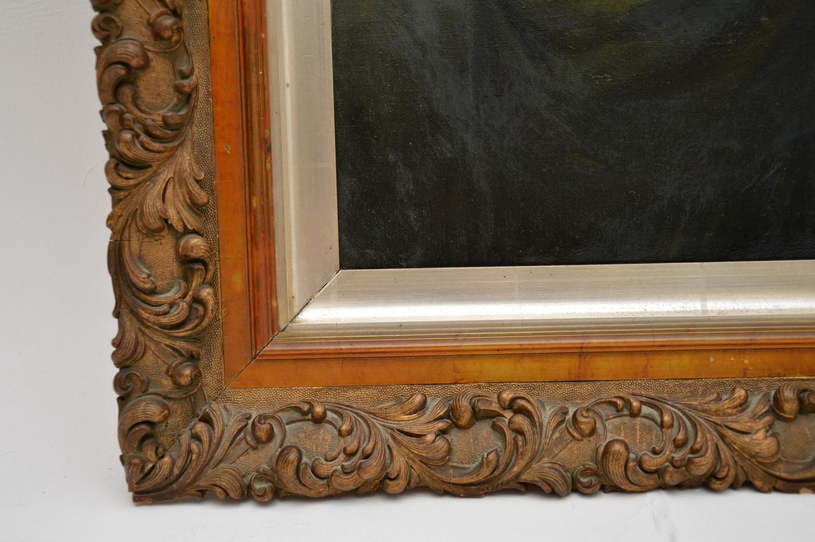 photo for sale Antique Dutch Oil Painting In A Gilt Wood Frame