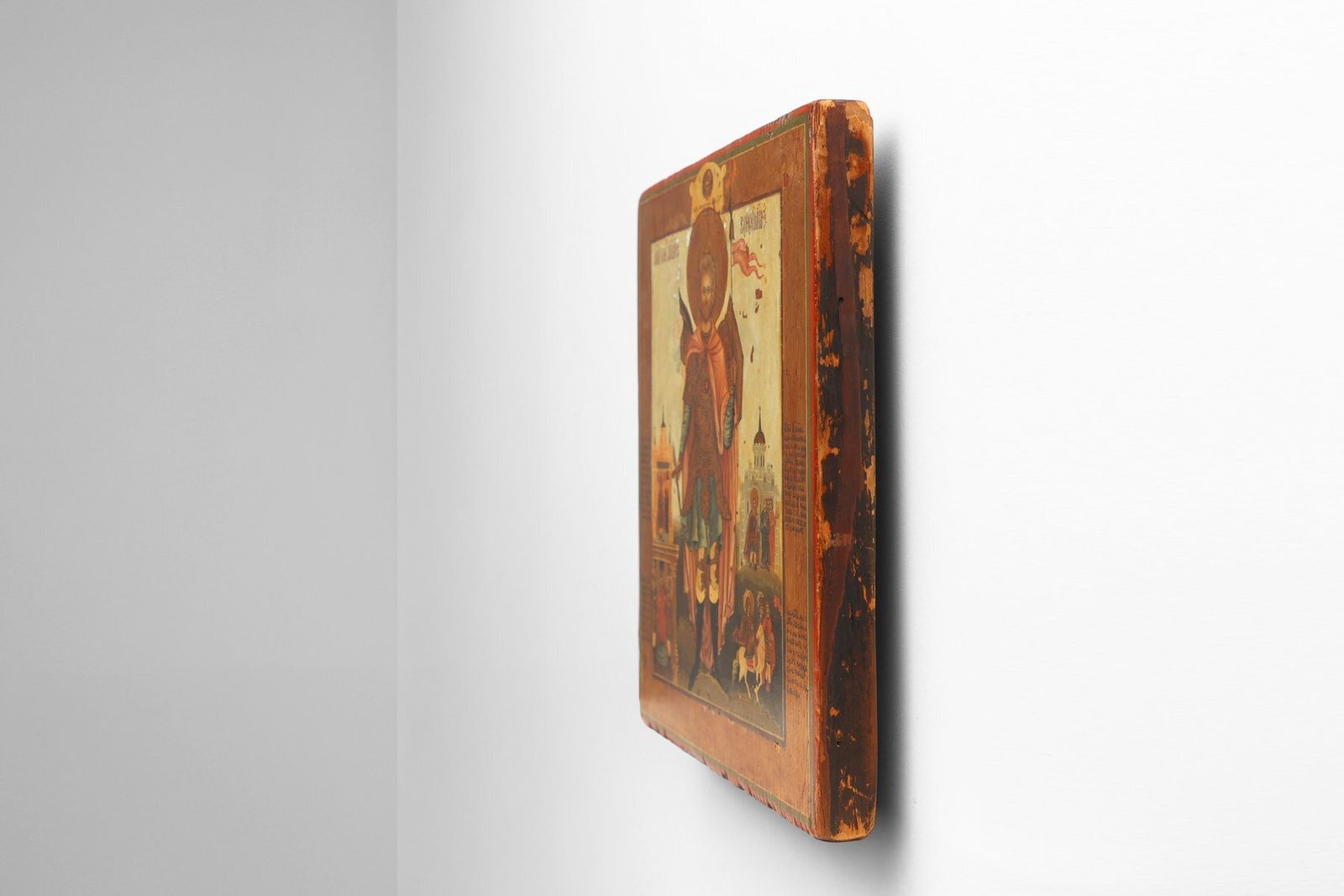 Religious Icon Of St. John The Warrior, 19th Century, Painting On Wood photo buy