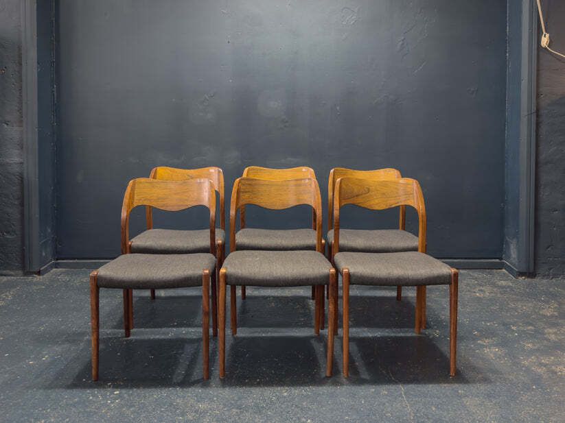 Set Of 6 Niels Otto Møller Model 71 Rosewood Dining Chairs