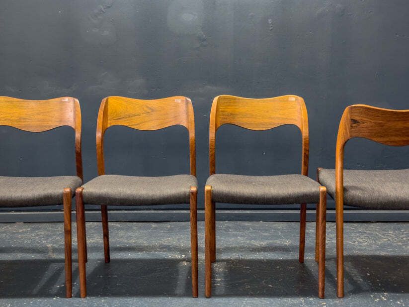 Set Of 6 Niels Otto Møller Model 71 Rosewood Dining Chairs photo for sale