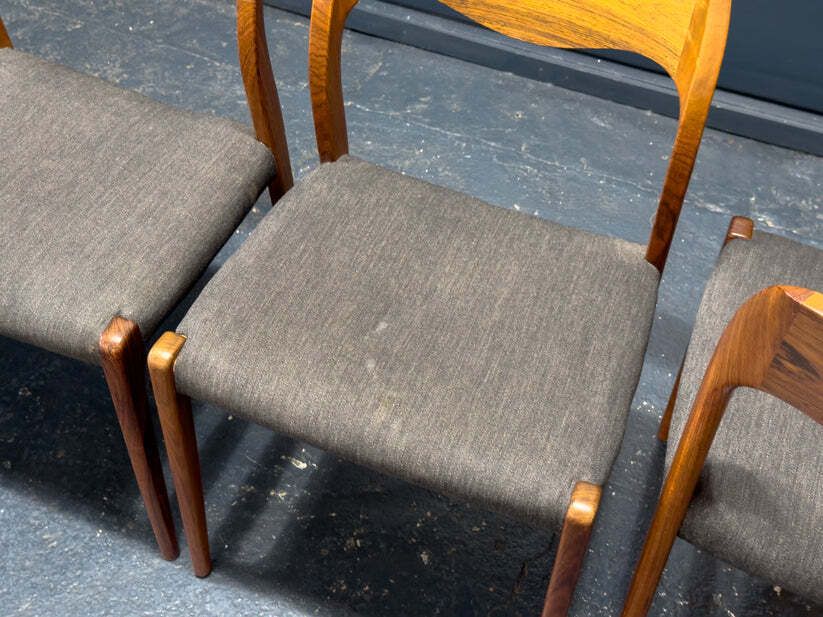 Set Of 6 Niels Otto Møller Model 71 Rosewood Dining Chairs photo vinterior
