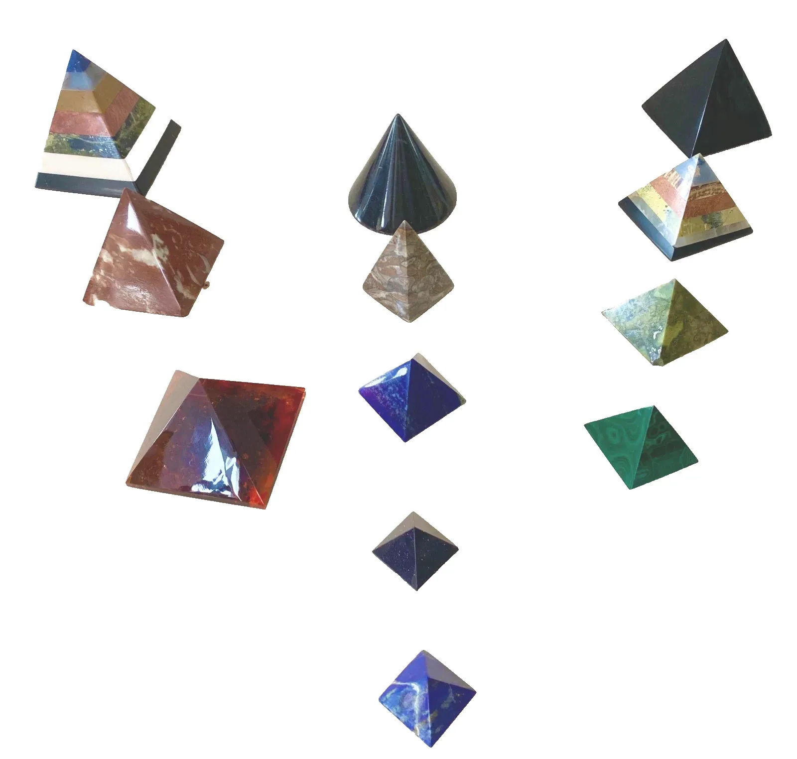 Lot Of Antique Stone Pyramids 20th Century