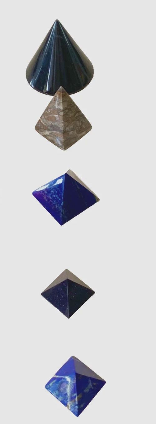 Lot Of Antique Stone Pyramids 20th Century photo vinterior