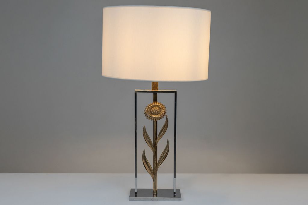 Maison Charles, Attributed To. Pair Of Sunflower Lamps. 1970s photo buy