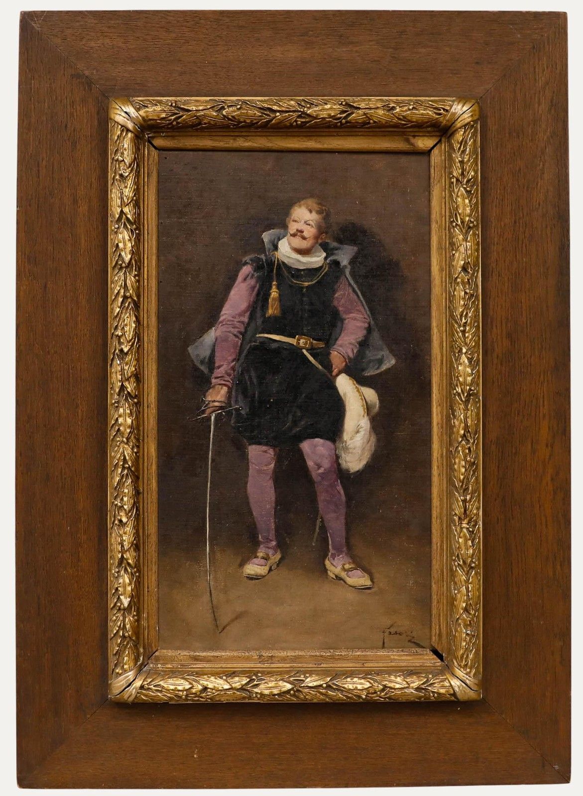Fasoli Italian School Early 20th Century Oil, The Musketeer