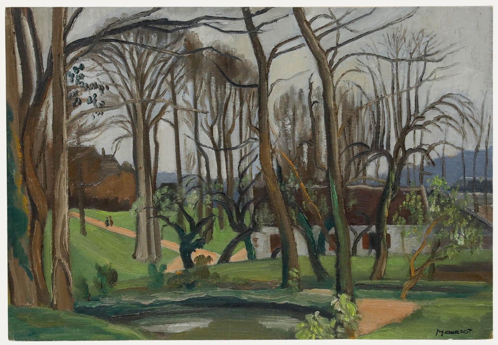 Maurice Mourlot (1906 1983) 20th Century Oil, A View Of The Park