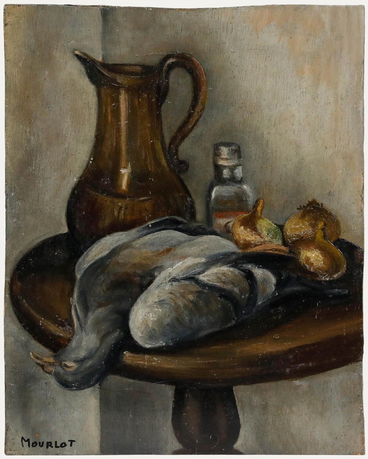 Maurice Mourlot (1906 1983) 20th Century Oil, Still Life With Pigeon