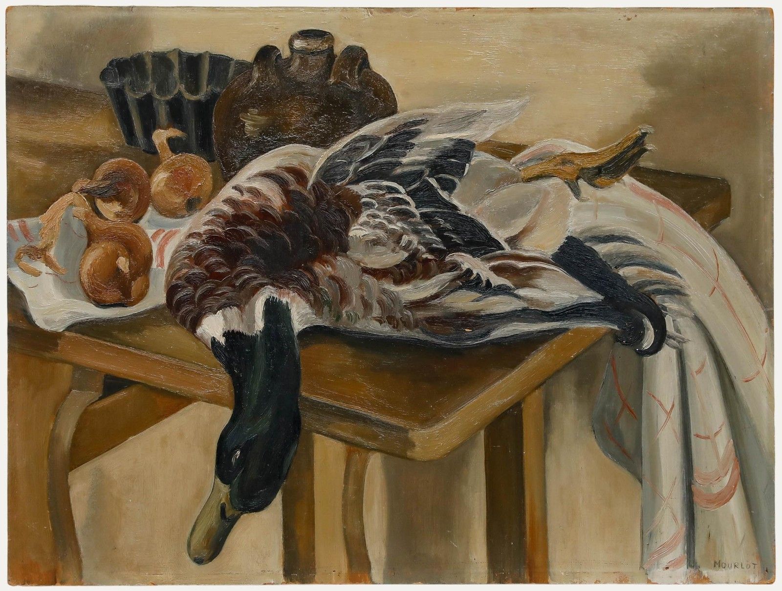 Maurice Mourlot (1906 1983) 20th Century Oil, Still Life With Duck