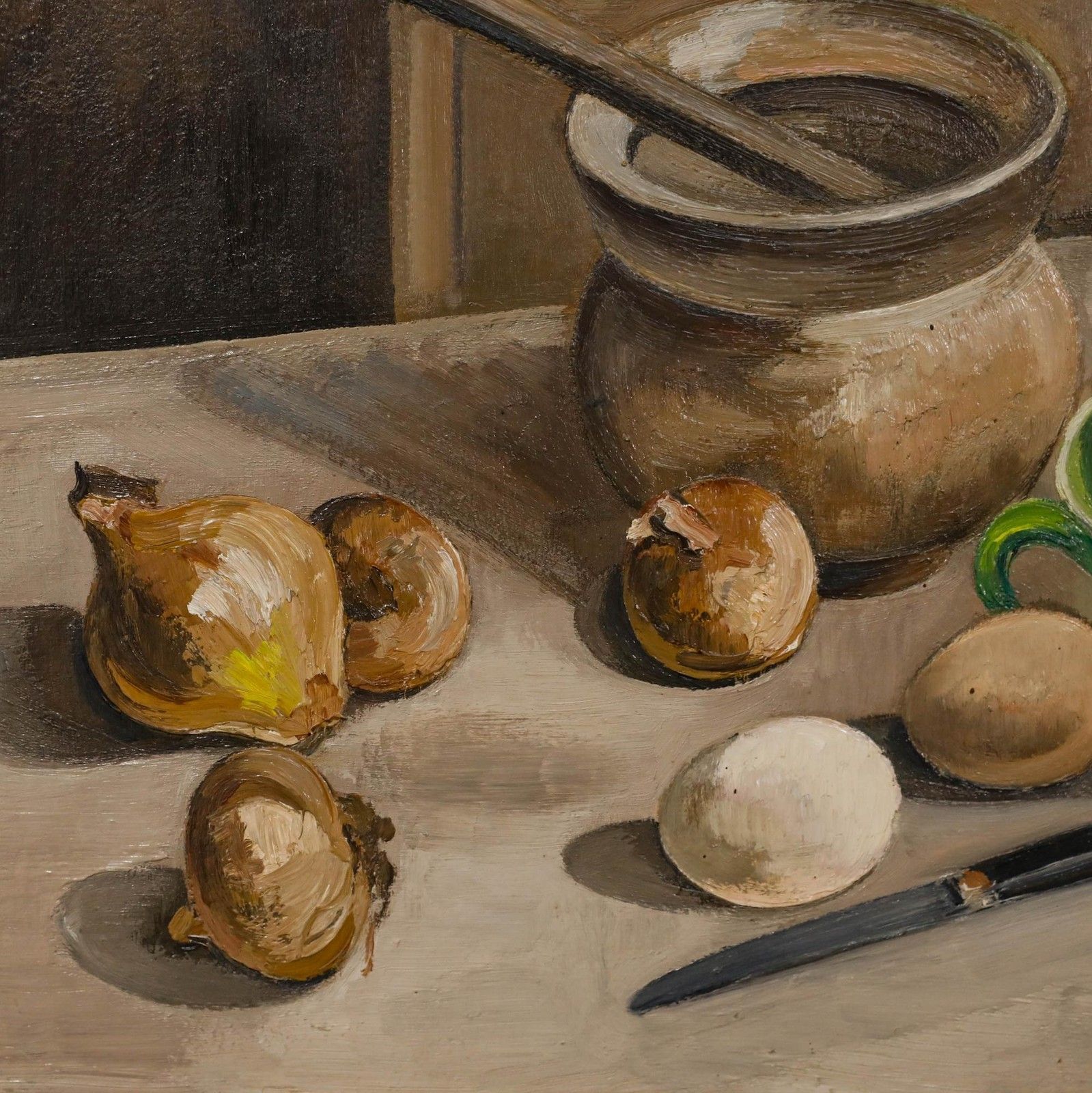 Maurice Mourlot (1906 1983) Framed Oil, Still Life With Onions & Eggs photo Art