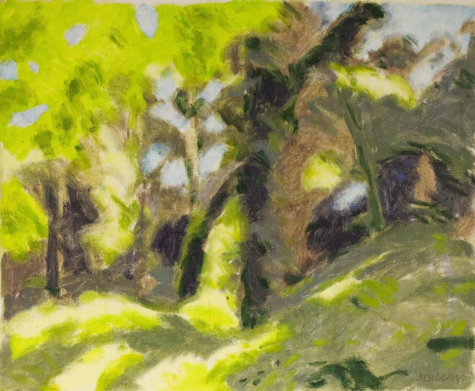 John Newberry (B.1934) 20th Century Oil, Light Through The Trees photo furniture
