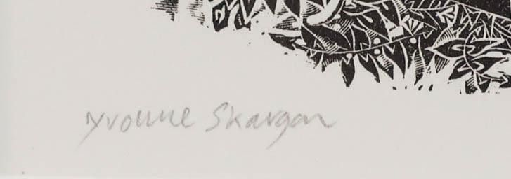 Yvonne Skargon (1931 2010) Contemporary Woodcut, Wild Flowers photo vinterior