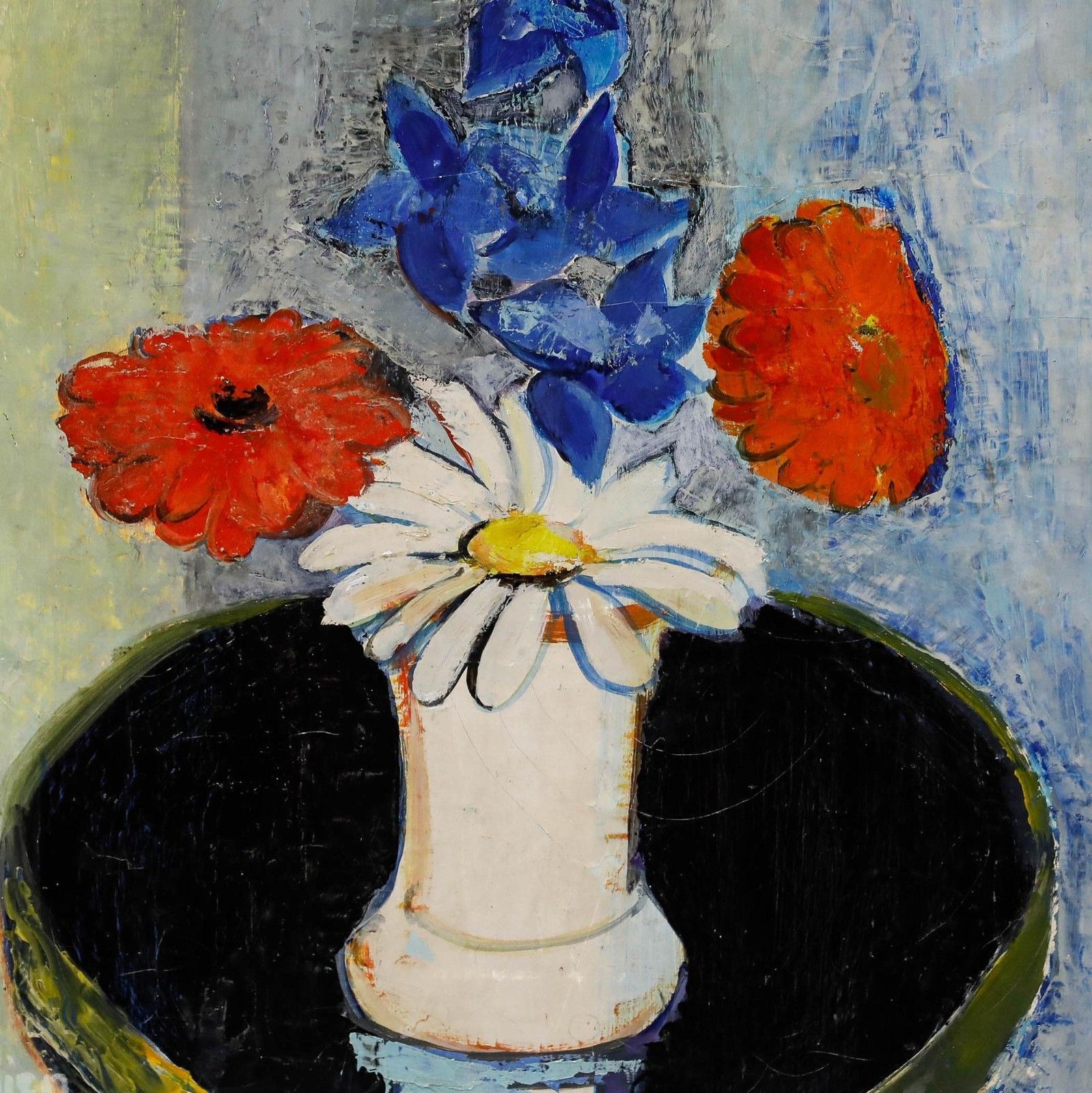Jean Millien (1918 1998) Mid 20th Century Oil, Bouquet Of Mixed Flowers photo 325.0