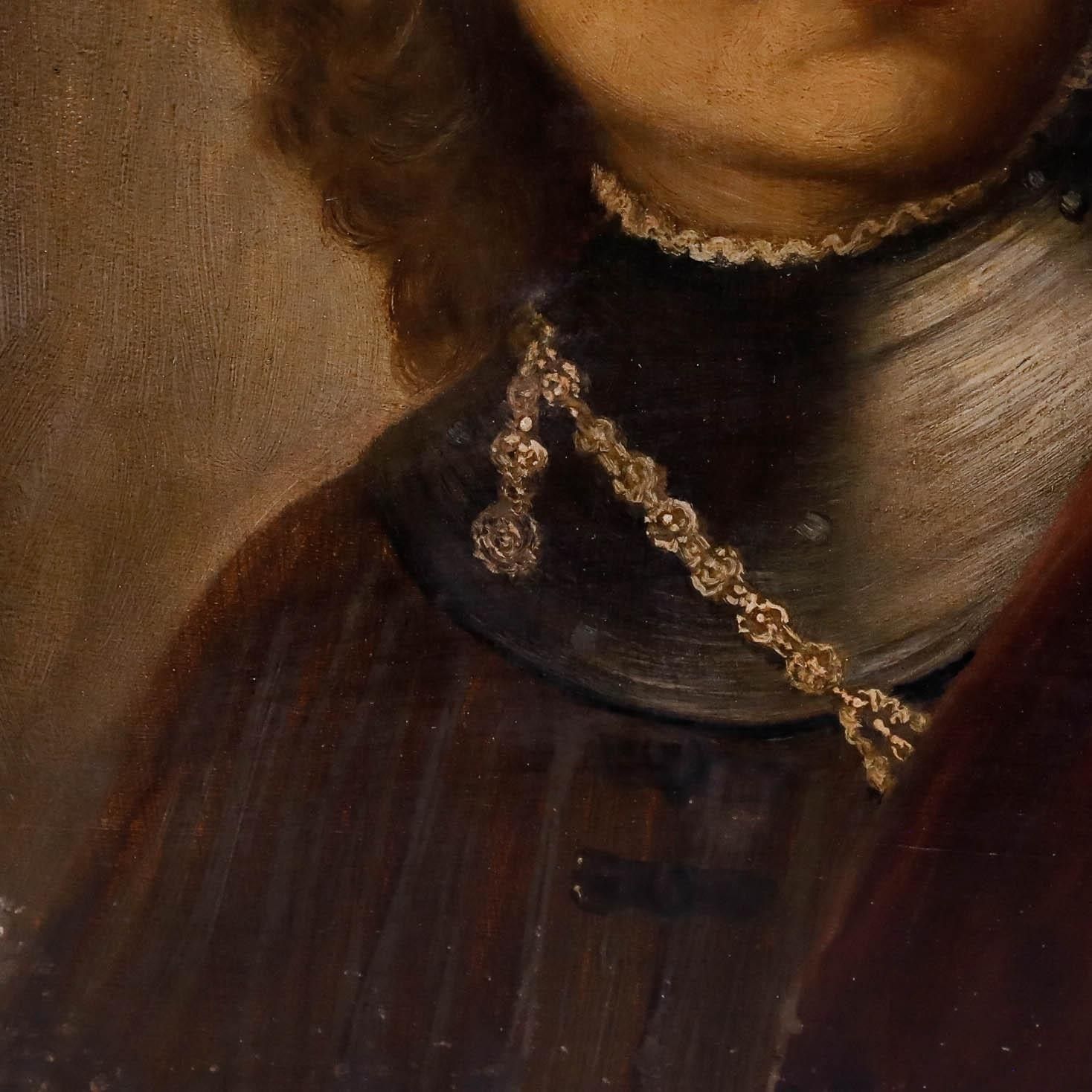 After Rembrandt Late 19th Century Oil, Self Portrait photo Art