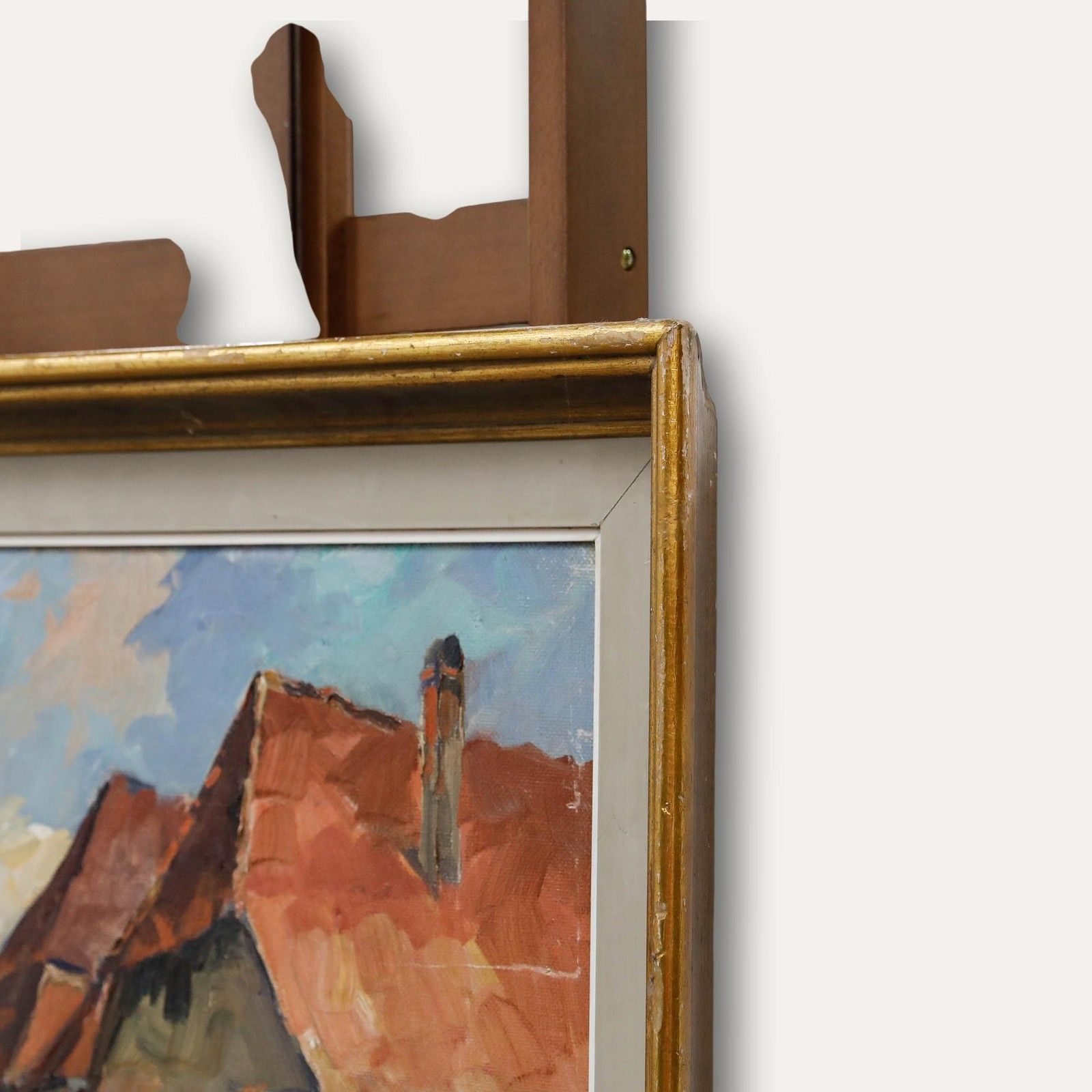 Irene Barstin (1917 2004) Framed Oil, Vue Depuis La Fontaine D'eau photo vinterior
