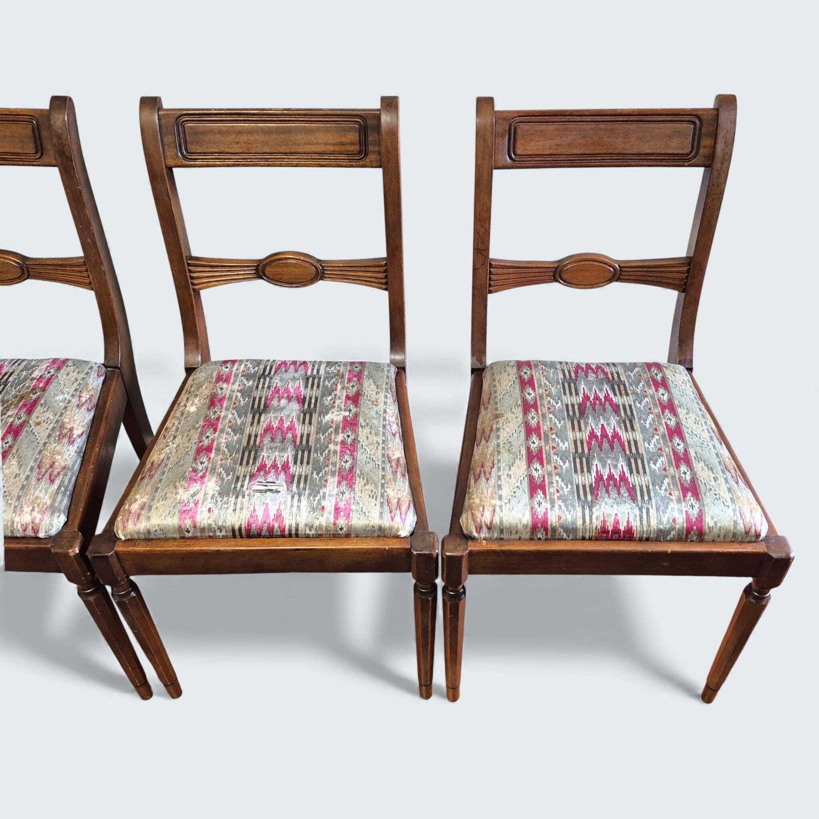 photo for sale Set Of 4 Regency Style Dining Chairs | Wooden Frames | Upholstery Project Chairs