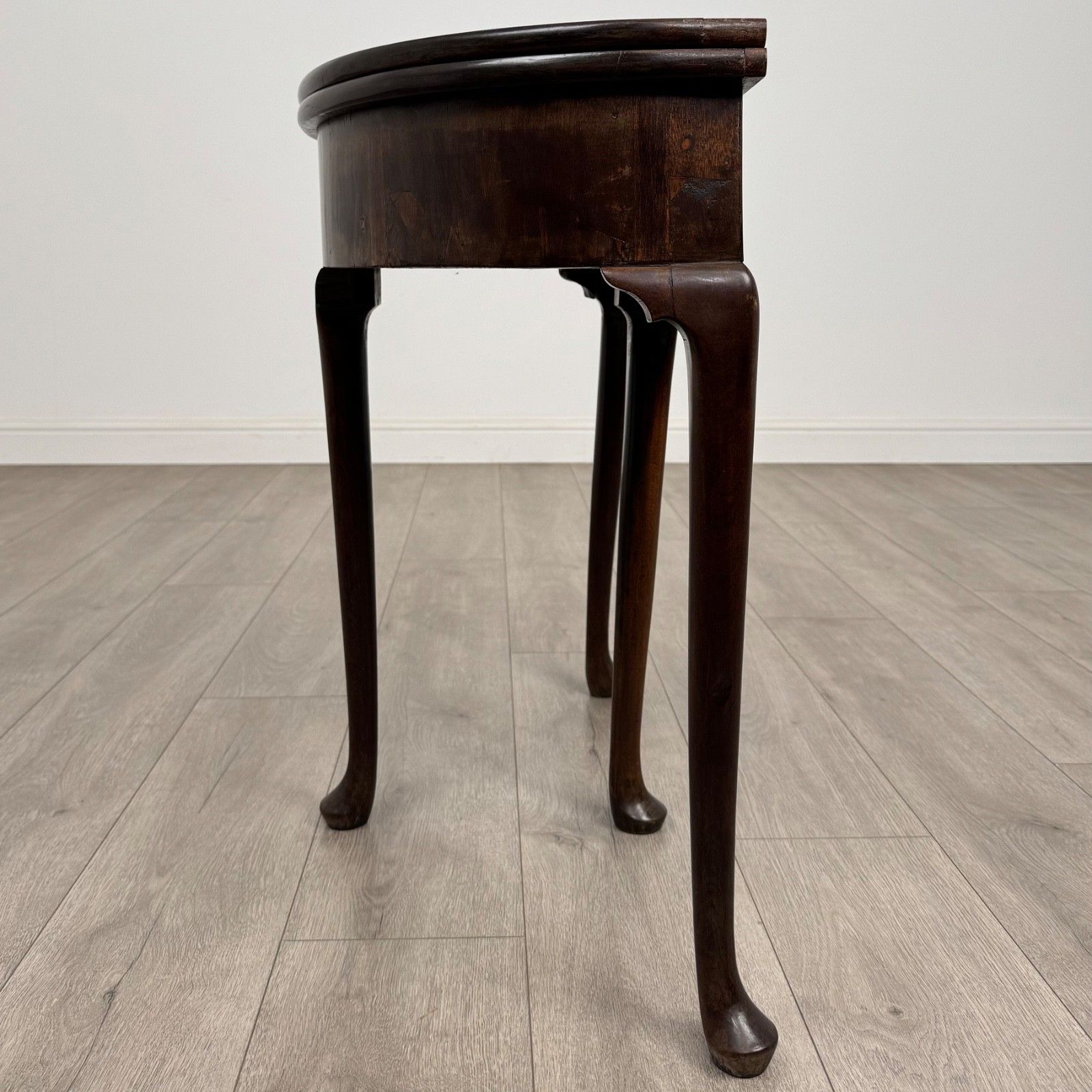 Antique 18th Century Demi Lune Card Table In Mahogany photo for sale