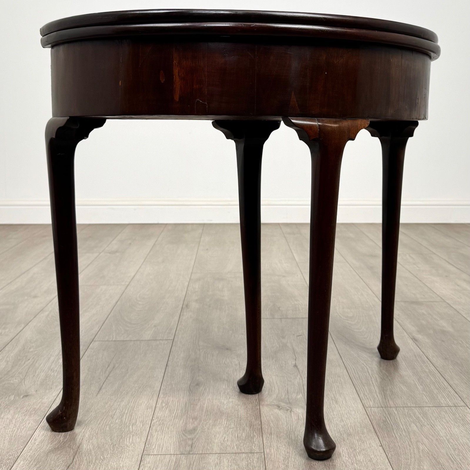 Antique 18th Century Demi Lune Card Table In Mahogany photo vintage