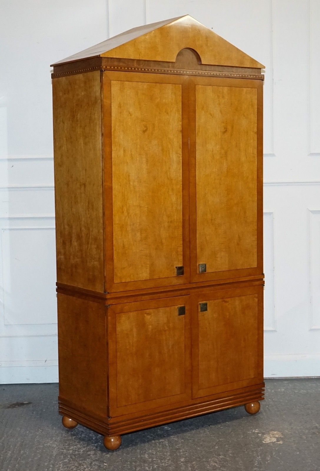 American Hickory White Genesis Biedermeier Satin Wood Armoire Or Tv Cabinet photo furniture