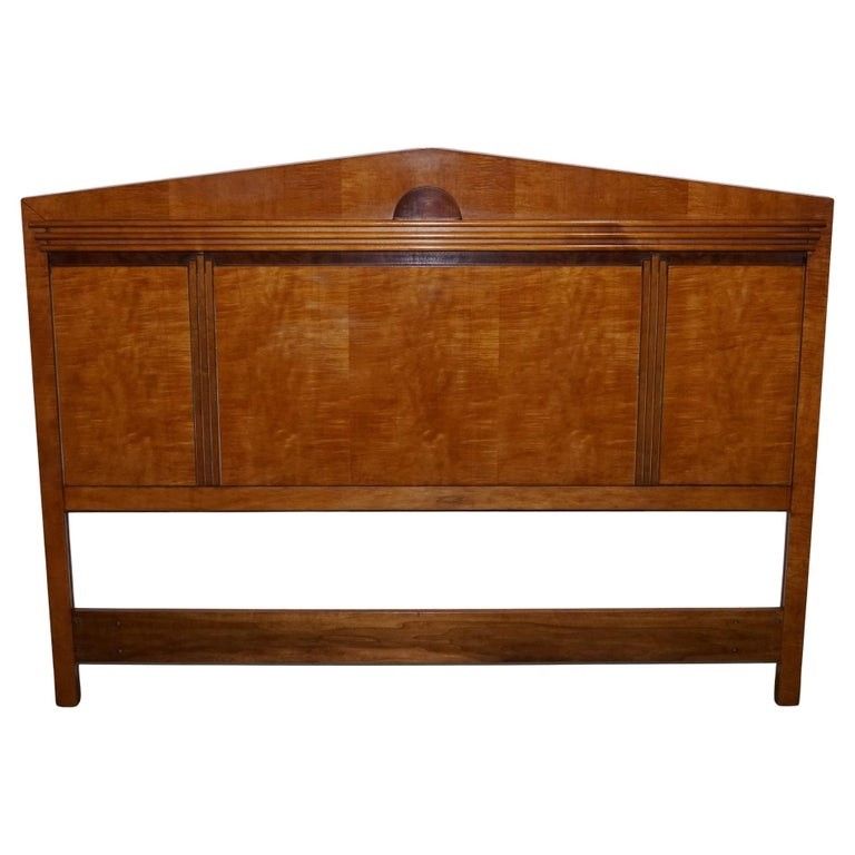 Vintage Queen Size American Hickory White Genesis Biedemeier Headboard