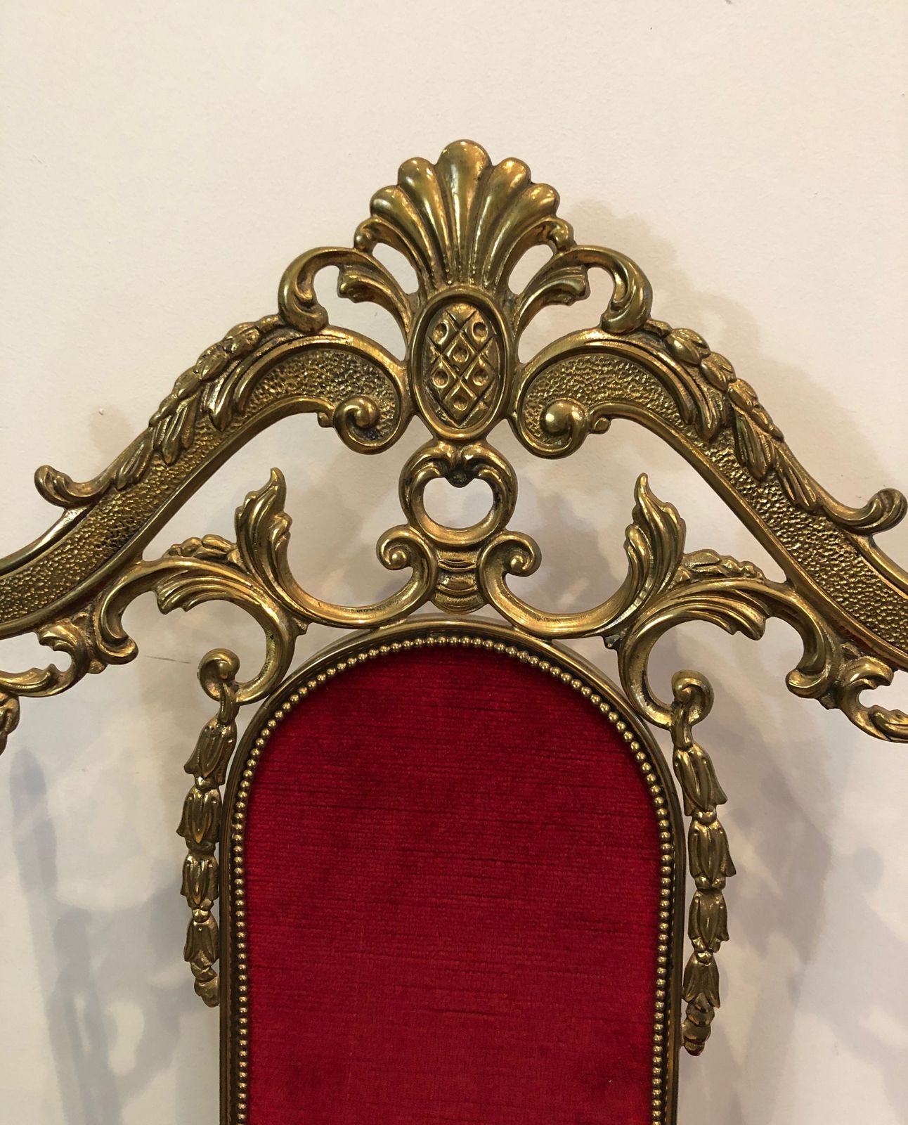 photo for sale Set Of 4 Brass And Red Velvet Chairs