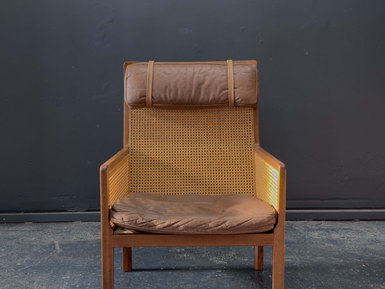 Bernt Petersen Rattan Leather Armchair photo buy