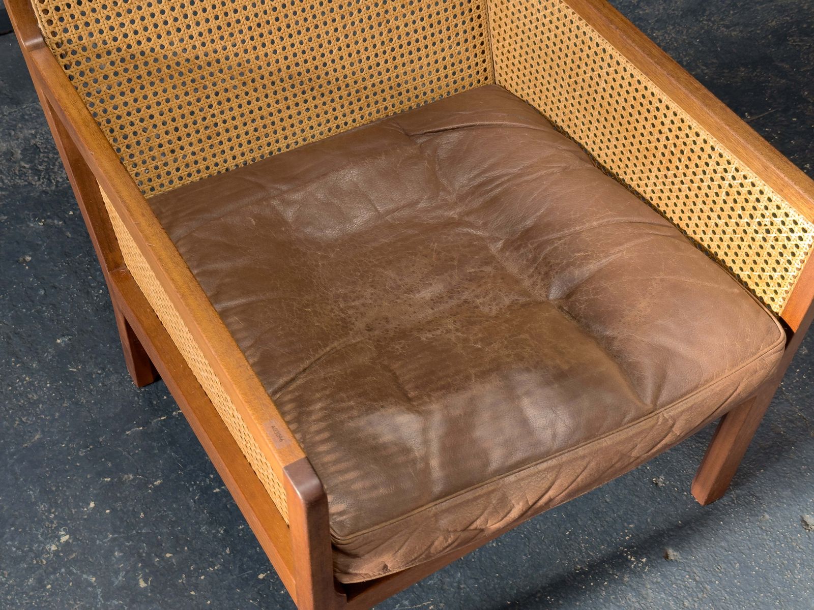 photo furniture Bernt Petersen Rattan Leather Armchair