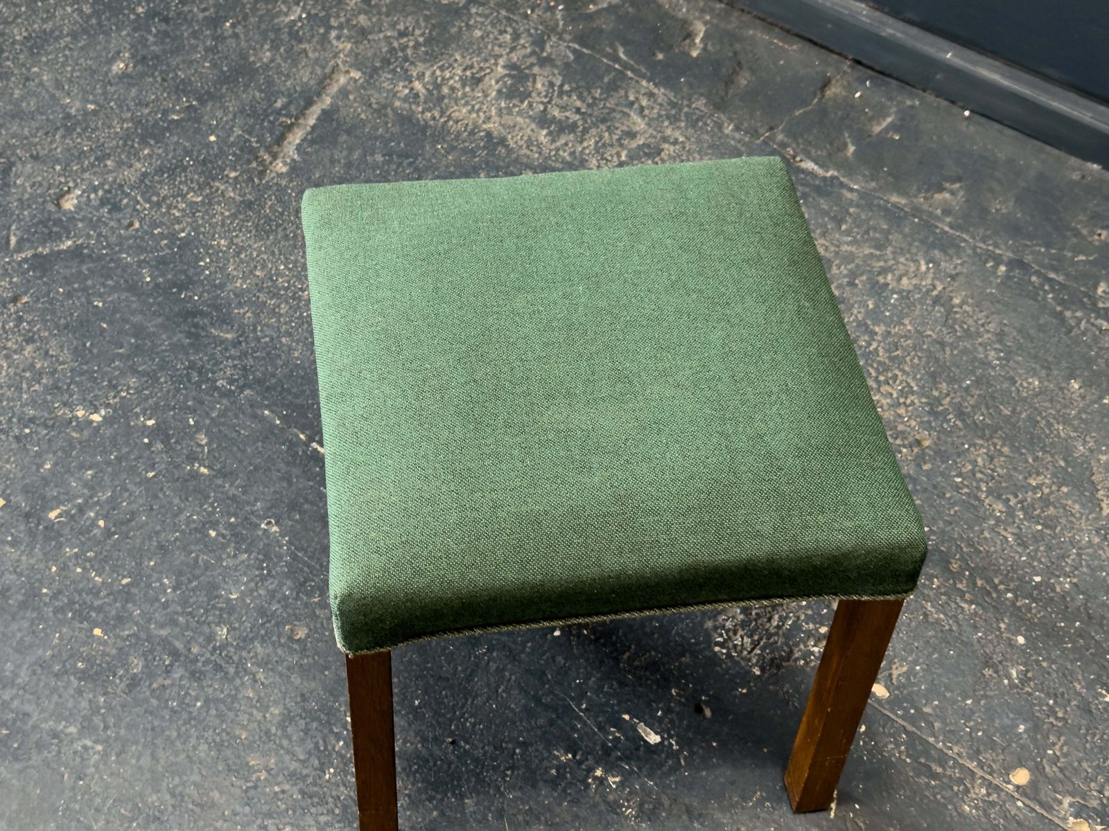 Green And Oak Upholstered Stool photo 300.0