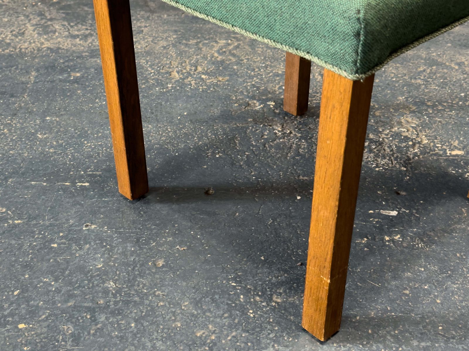 Green And Oak Upholstered Stool photo buy